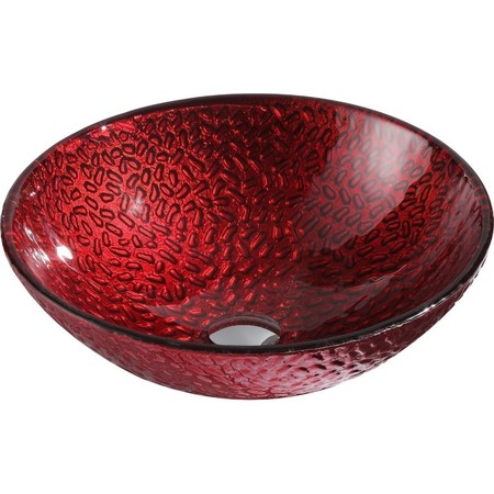 Anzzi Hollywood Deco-Glass Vessel Sink in Lustrous Red LS-AZ8124